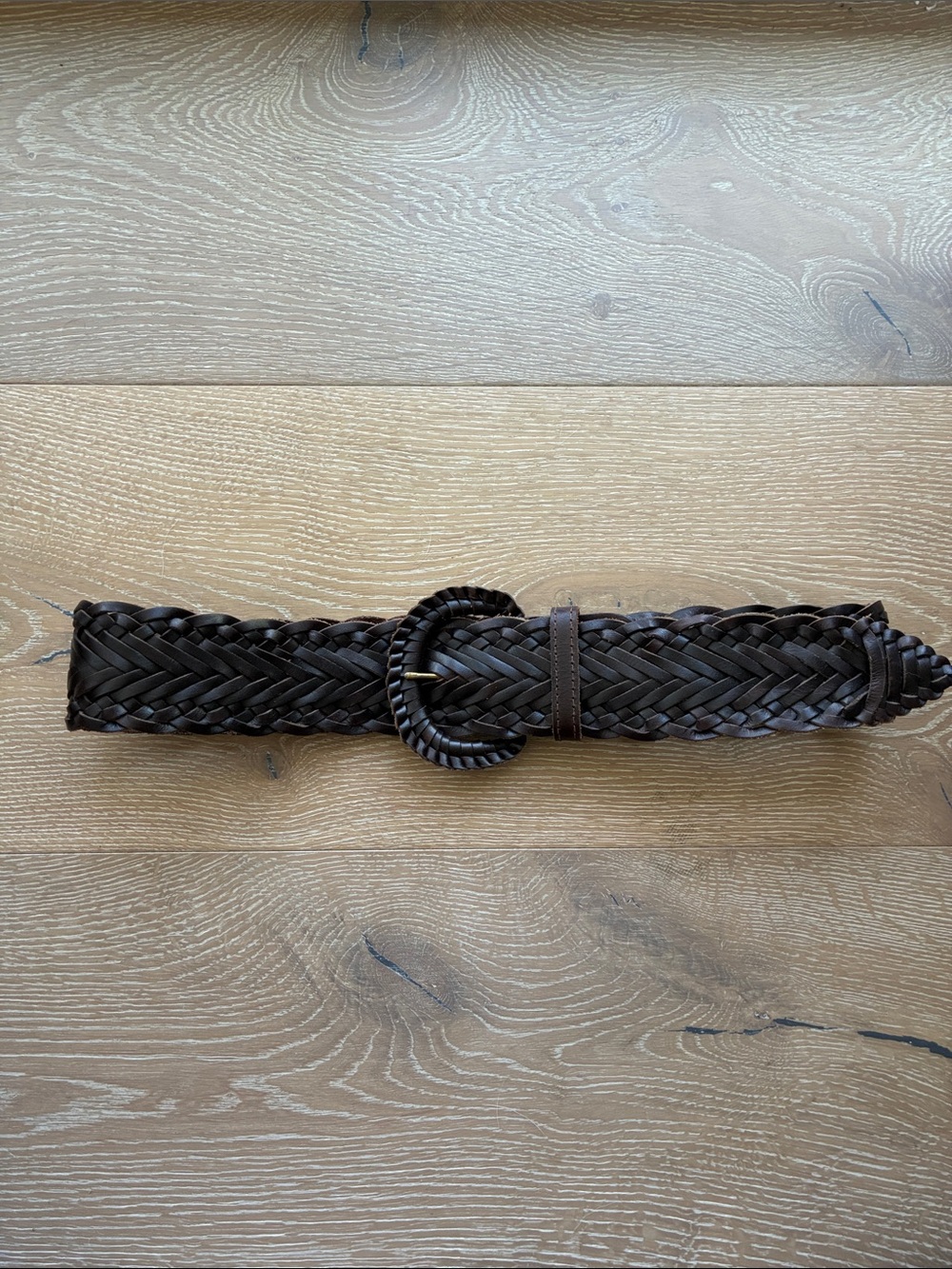 Woven Brown Leather Belt for women - Stylish Braided Design